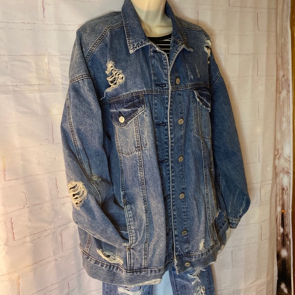 Denim Distressed Jacket - Picture 2 of 7